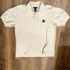 IZOD Men Small S Polo Shirt 100% Cotton Cream Colored Short Sleeve Golf